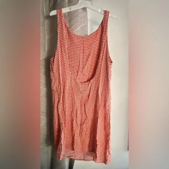 Reformation Rosemond Mini Dress Strawberry Check Cut Out Sz 12 - Picture 6 of 14